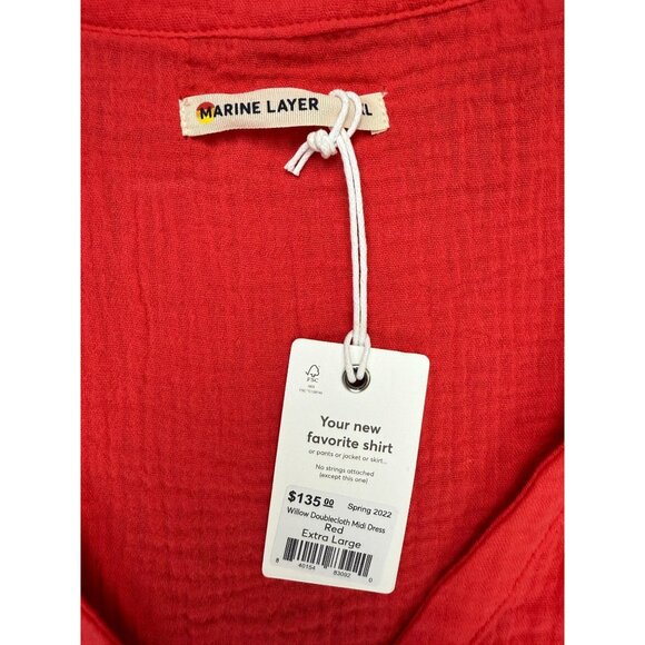 NWT Marine Layer Willow Doublecloth Midi Dress in Red Size XL - Picture 5 of 10
